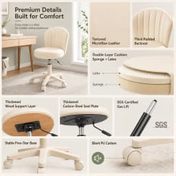 AOLIVIYA Makeup Chair Girl's Bedroom Liftable Dressing Table Backrest Nail Art Swivel Chair Household Beauty Stool Barber Chair