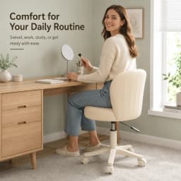AOLIVIYA Makeup Chair Girl's Bedroom Liftable Dressing Table Backrest Nail Art Swivel Chair Household Beauty Stool Barber Chair