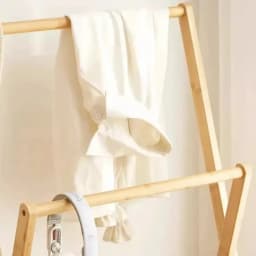 Folding Clothes Hanger Bathroom Solid Wood Floor Standing Towel Rack Indoor Multiscenario Simplicity Moistureproof Coat Shelf