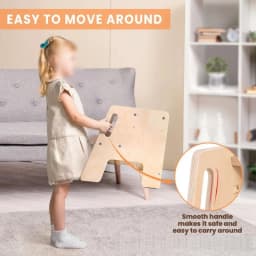 Solid Wood 2 Step Footstool Sturdy Kitchen Ladder Compact Stair Steps for Home Use Up To Washer Shoe Changing Stool Stepped wood