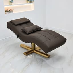 2026 Luxury S-shaped Beauty Lounger Gold Cross Base Adjustable Spa Head Massage Bed Esthetician Salon Furniture Custom Wholesale