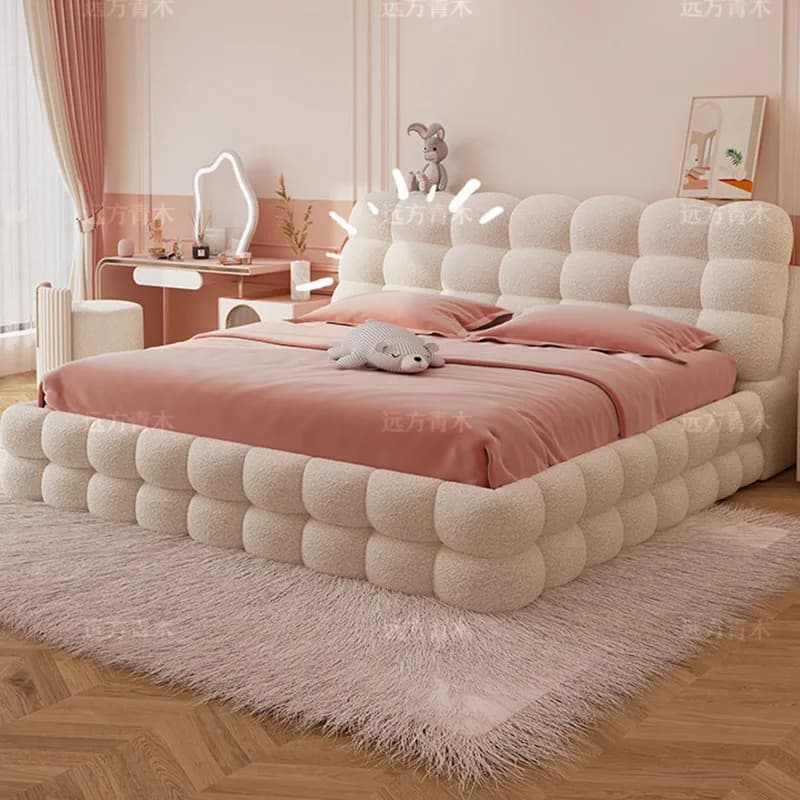 #Girls Luxury Bed Beauty Princess Sleeping Safe Floor Design Double Bed European Modern Letto Matrimoniale Lounge Suite Furnitur