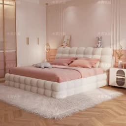#Girls Luxury Bed Beauty Princess Sleeping Safe Floor Design Double Bed European Modern Letto Matrimoniale Lounge Suite Furnitur