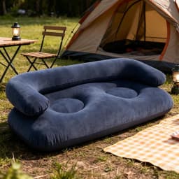 Double Inflatable Air Sofa Two-Seater Lazy Couch Heavy Duty Leak Proof Inflatable Lounge Furniture Indoor Outdoor Camping
