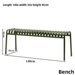 Outdoor Metal Patio Furniture Powder Coated Garden Chair Bench Table Modern Balcony Cafe Resort Furniture Collection