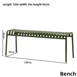 Outdoor Metal Patio Furniture Powder Coated Garden Chair Bench Table Modern Balcony Cafe Resort Furniture Collection