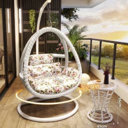 HYS Cradle Balcony Leisure Table and Chair Balcony Hanging Chair Courtyard Home Rocking Reclining Chair Outdoor Swing