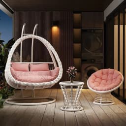 HYS Cradle Balcony Leisure Table and Chair Balcony Hanging Chair Courtyard Home Rocking Reclining Chair Outdoor Swing