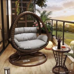 HYS Cradle Balcony Leisure Table and Chair Balcony Hanging Chair Courtyard Home Rocking Reclining Chair Outdoor Swing