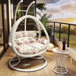 HYS Cradle Balcony Leisure Table and Chair Balcony Hanging Chair Courtyard Home Rocking Reclining Chair Outdoor Swing
