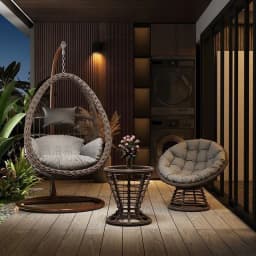 HYS Cradle Balcony Leisure Table and Chair Balcony Hanging Chair Courtyard Home Rocking Reclining Chair Outdoor Swing
