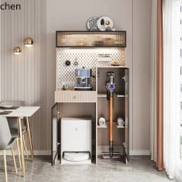 TQH6.23 Solid Wood Side Cabinet High Cabinet Storage Cabinet Sweeping Robot Storage Vacuum Cleaner Storage