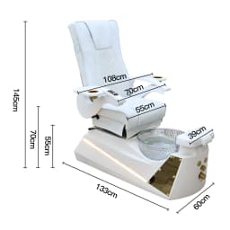 Luxury Electric Pedicure Chair with Foot Bath, Reclining Massage Nail Spa Chair for Salon