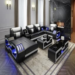 Modern Intelligent Luxury Furniture Sofa Set, L-Shaped Living Room Furniture Combination Set