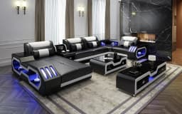 Modern Intelligent Luxury Furniture Sofa Set, L-Shaped Living Room Furniture Combination Set