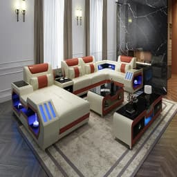 Modern Intelligent Luxury Furniture Sofa Set, L-Shaped Living Room Furniture Combination Set