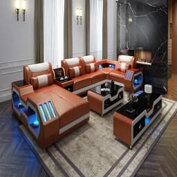 Modern Intelligent Luxury Furniture Sofa Set, L-Shaped Living Room Furniture Combination Set