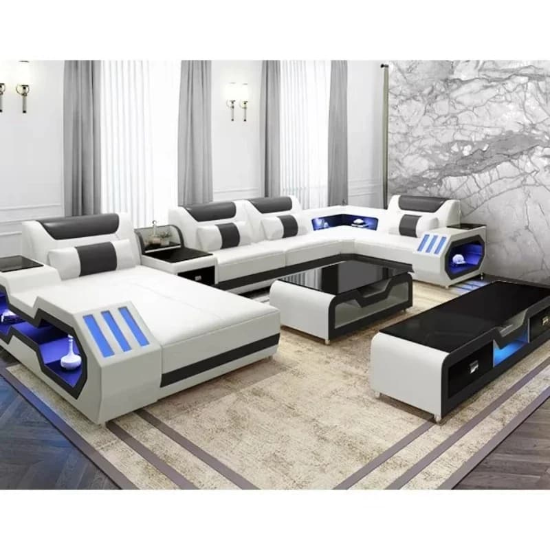 Modern Intelligent Luxury Furniture Sofa Set, L-Shaped Living Room Furniture Combination Set