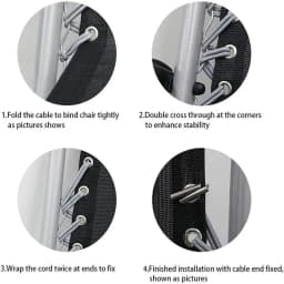 4Pcs/set Universal Garden Sun Loungers Chair Recliner Elastic Cord Recliner Chairs Accessories Binding Rope
