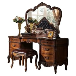 Nordic Hollywood Chair Vanity Wood Storage Mirror Organizer Luxury Dressers Bedroom Makeup Seating Penteadeira Furniture Home