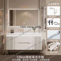 YL17 Integrated Storage Bathroom Cabinet Organized Oak Wood Shower Organizer Bathroom Cabinet Makeup Mirror Mobile Bagno Furnitu