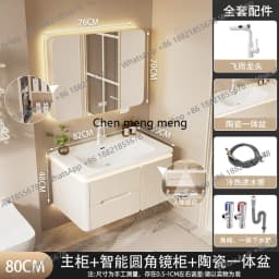 YL17 Integrated Storage Bathroom Cabinet Organized Oak Wood Shower Organizer Bathroom Cabinet Makeup Mirror Mobile Bagno Furnitu