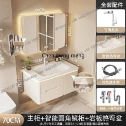 YL17 Integrated Storage Bathroom Cabinet Organized Oak Wood Shower Organizer Bathroom Cabinet Makeup Mirror Mobile Bagno Furnitu