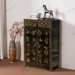 N138Solid wood light luxury shoe cabinet small apartment household door simple modern living room retro entrance cabinet