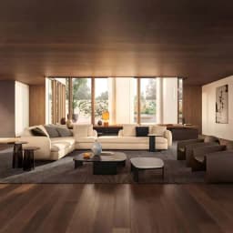 Modern Living Room Sofa Set With Comfort Cushions And Composite Fabric Upholstery For Family Seating And Home Lounge Use