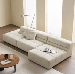 Modern Living Room Sofa Set With Comfort Cushions And Composite Fabric Upholstery For Family Seating And Home Lounge Use