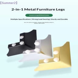 【Xia2】4Pcs L Shaped Anti Slip Replacement Feet 2 In 1 Metal Furniture Legs For Sofa Cabinet Coffee Table TV Stand Bed Cupboard