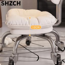Silent Caster Rolling Low Stool Multi-functional Shoe Changing Stool Comfortable Backrest Sliding Seat Living Room Lazy Stools