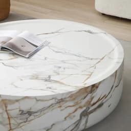 Modern Artistic Travertine Table Living Room Household Furniture Designer Selection Round Marble Tea Table Optional Side Table