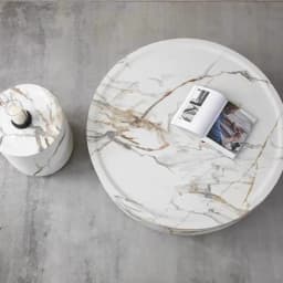 Modern Artistic Travertine Table Living Room Household Furniture Designer Selection Round Marble Tea Table Optional Side Table