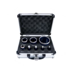 M14 Brazed Diamond Hole Saw Set, Core Drill Bits for Angle Grinder, Drilling Tile Marble Granite Glass