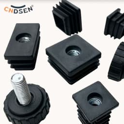  Black/Transparent Adjustable Screw M8 M10 Black Square Round Plastic Pipe Plugs Anti Slip Shock Absorber Leveling Foot Pad
