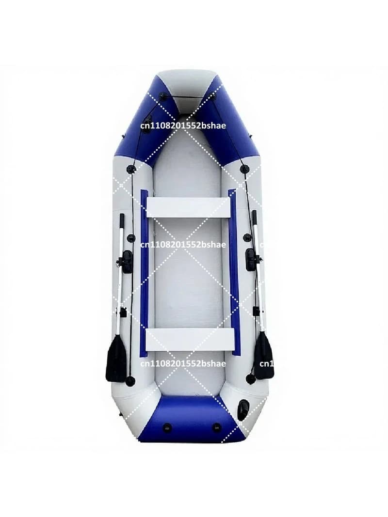 Thick Hard Bottom Inflatable Boat for 2-3 People Wear-Resistant Rubber Raft Kayak for Fishing and Drifting