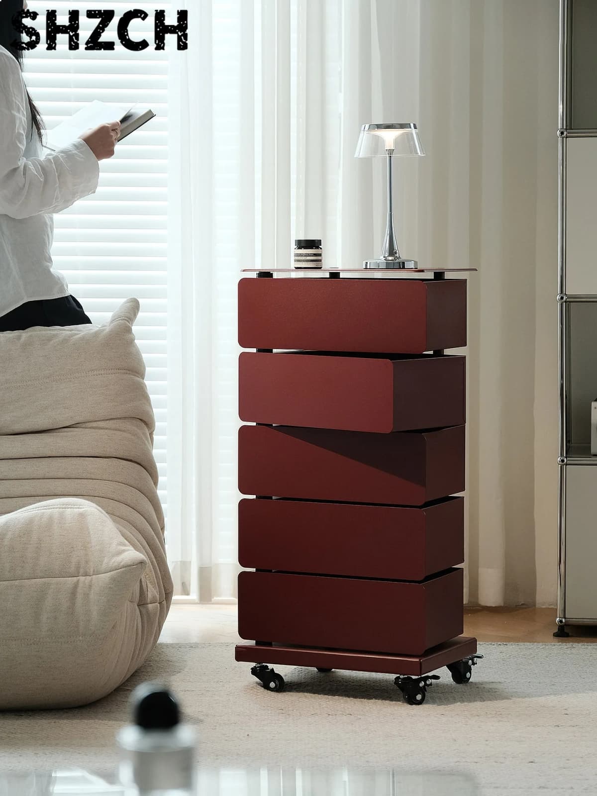 Locker Creative Rotating Movable Modern Simple Bedside Table Storage Side Cabinet