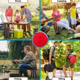 Adjustable Height Telescopic Folding Stool Ultra Light Portable Chair Camping Hiking Fishing Trip