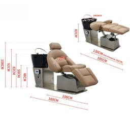 Motorized Semi Recline Hair Shampoo Bed Ceramic Basin Professional for Commercial Hair Salon Barbershop
