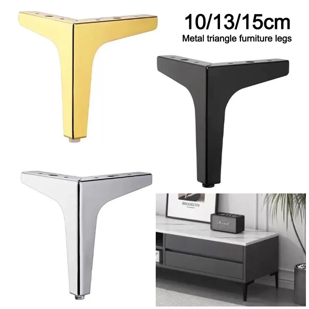 Metal Furniture Legs Triangle Wear-resistant Cabinet Legs Replacement Anti Scratch Cupboard Sofa Chair Feet