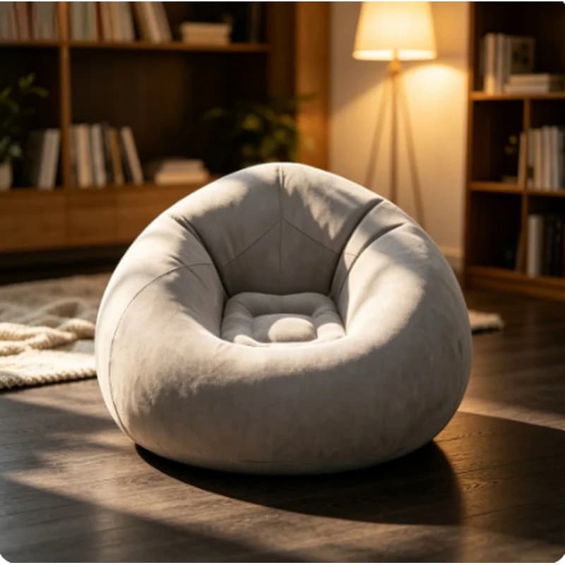 Portable Round Inflatable Air Sofa Waterproof Lazy Bean Bag Chair Bedroom Patio Outdoor Camping Leisure Use