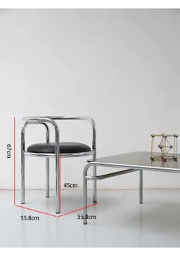 Stainless Steel Armchair with Backrest for Home, Minimalist Single Leisure Chair for Living Room, Modern Accent Seat for Bedroom