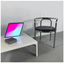 Stainless Steel Armchair with Backrest for Home, Minimalist Single Leisure Chair for Living Room, Modern Accent Seat for Bedroom