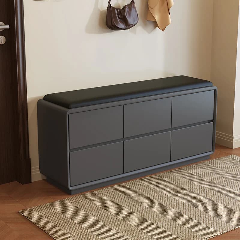Shoe Cabinet Entrance Household Integrated Shoe Change Stool Soft Bag Leather Large Capacity Solid Wood Storage Stool Cabinet