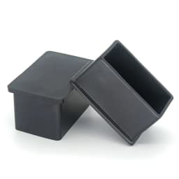 Black Square PVC Soft Chair Leg Caps Furniture Feet Covers Socks Table Pipe Plugs Waterproof Leveling Feet Floor Protector Pads