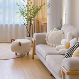 Cartoon Children's Stool, Sheep Sofa Stool,Creative Animal Stool, Home Door Shoe Changing Stool Cute Animal Modeling Furniture