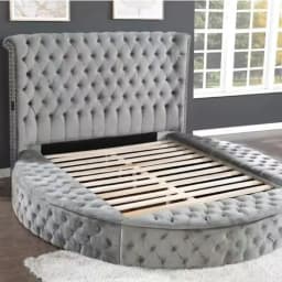 European Princess Round Bed Unique Elegant Villa Modern Double Bed Black Queen Cama Luxury Bedroom Set Furniture