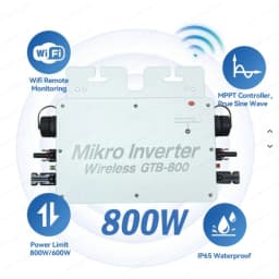 Household Balcony Solar Power GTB 800 Micro Inverter 800W Output IP65 Waterproof WiFi Smart Grid Connected Inverter