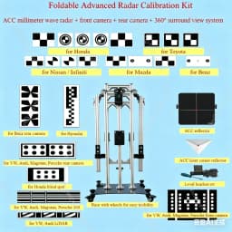 Foldable ADAS Calibration Complete Kit ACC mmWave Radar,Front Rear Camera,360 Surround View Calibration for Toyota,Honda,VW,Benz